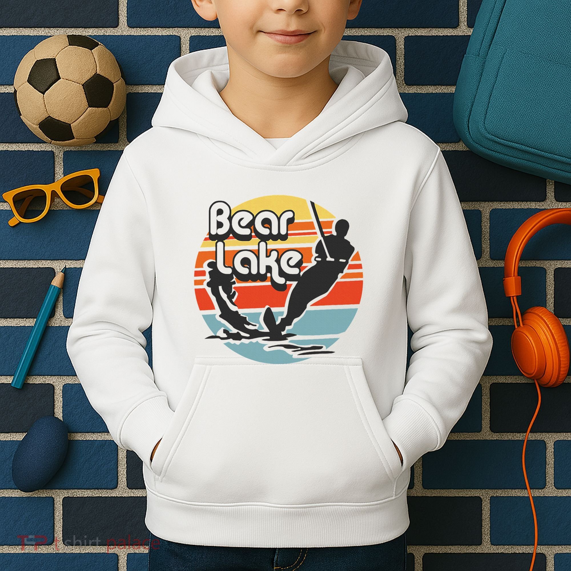 Bear Lake Utah Water Skiing Water Ski Kids Hoodie