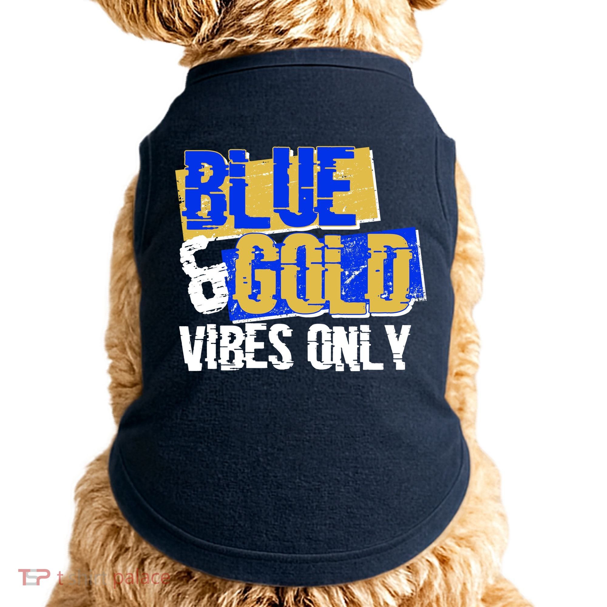 Blue & Gold Vibes Only Doggie Tank