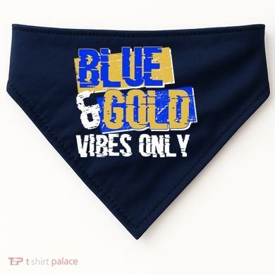 Blue & Gold Vibes Only USA-Made Doggie Bandana