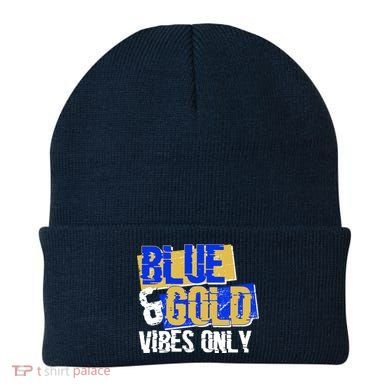 Blue & Gold Vibes Only Beanie