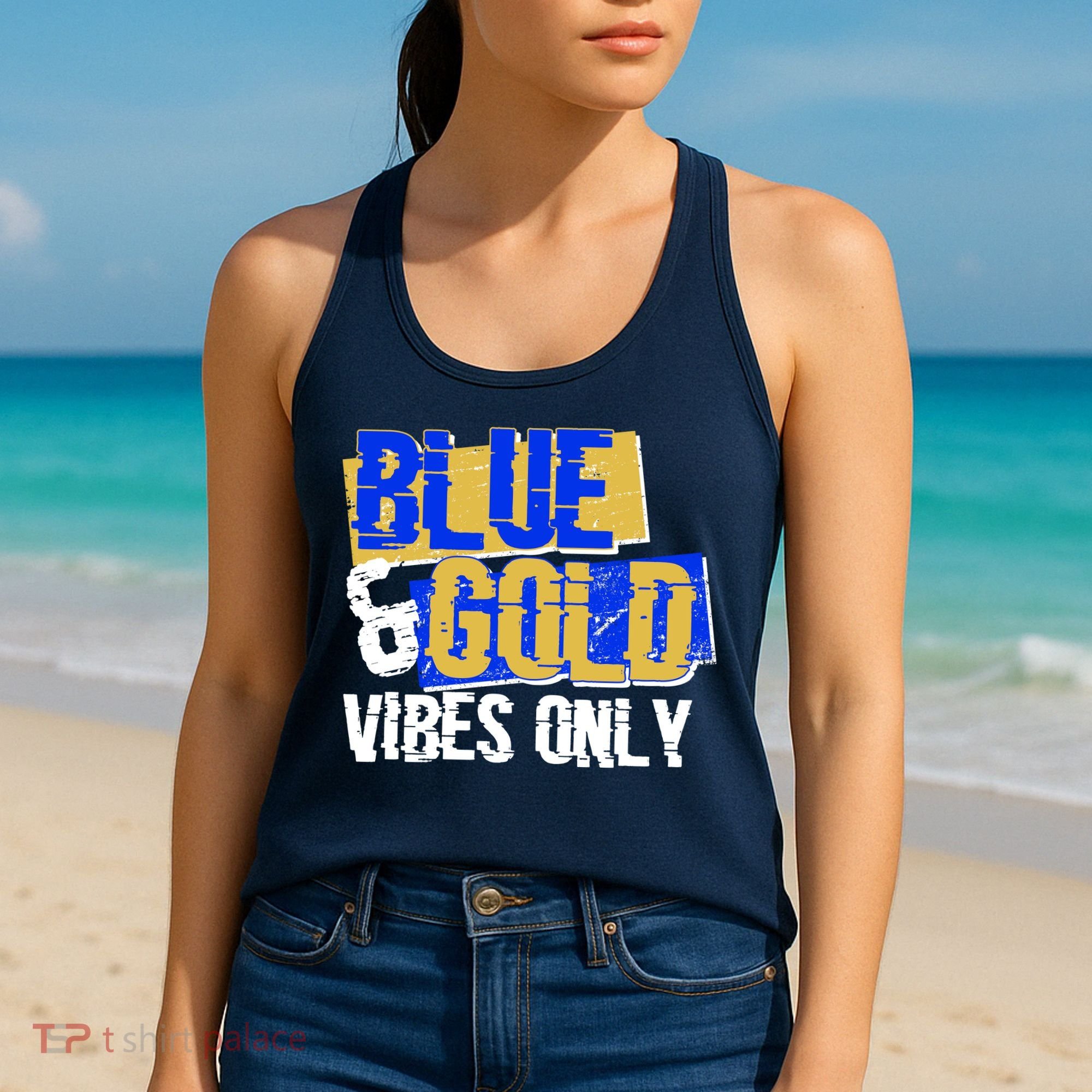 Blue & Gold Vibes Only Women's Tank Top