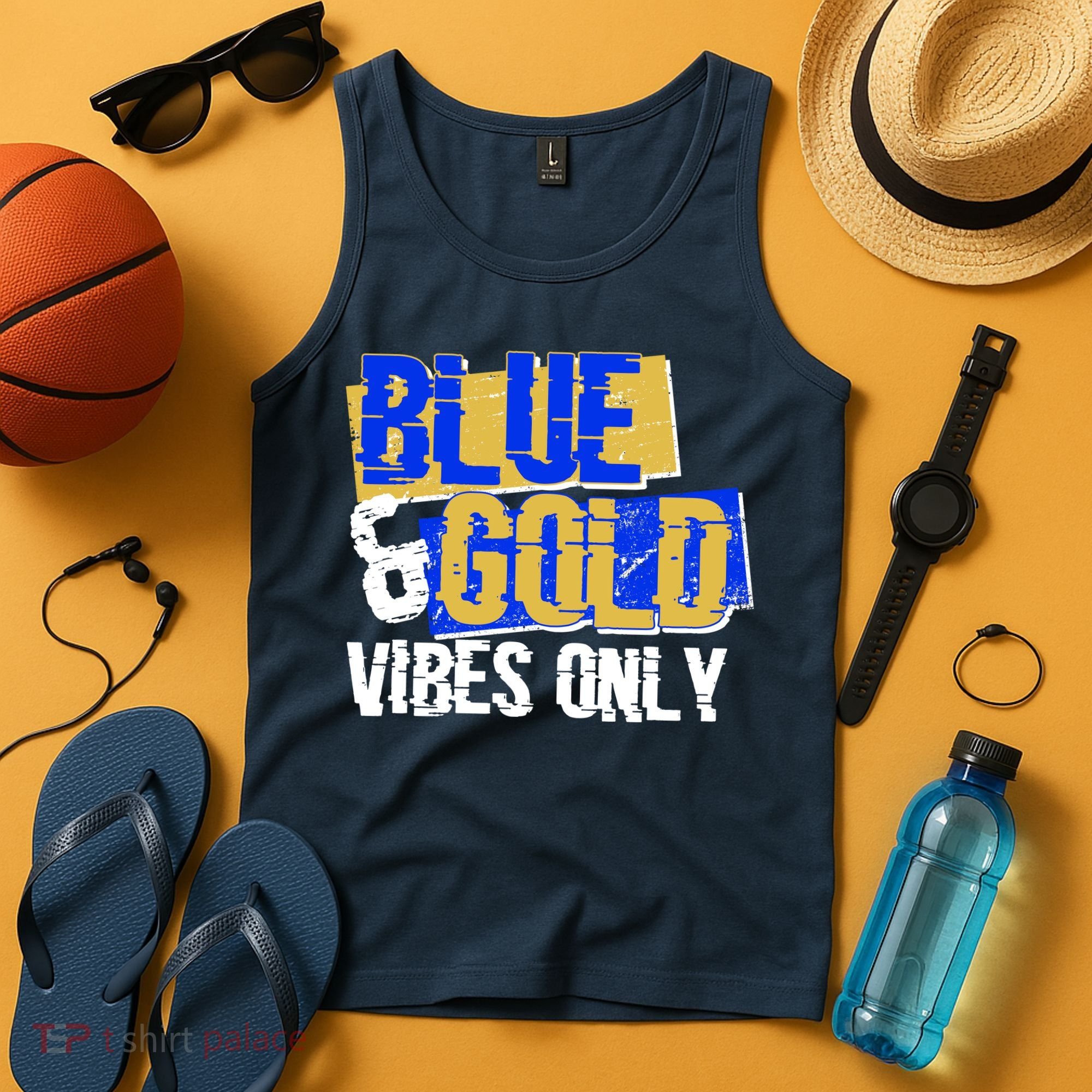 Blue & Gold Vibes Only Tank Top
