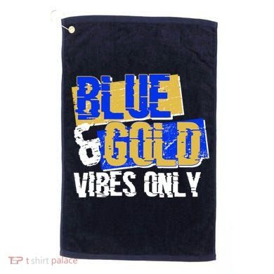 Blue & Gold Vibes Only Golf Towel