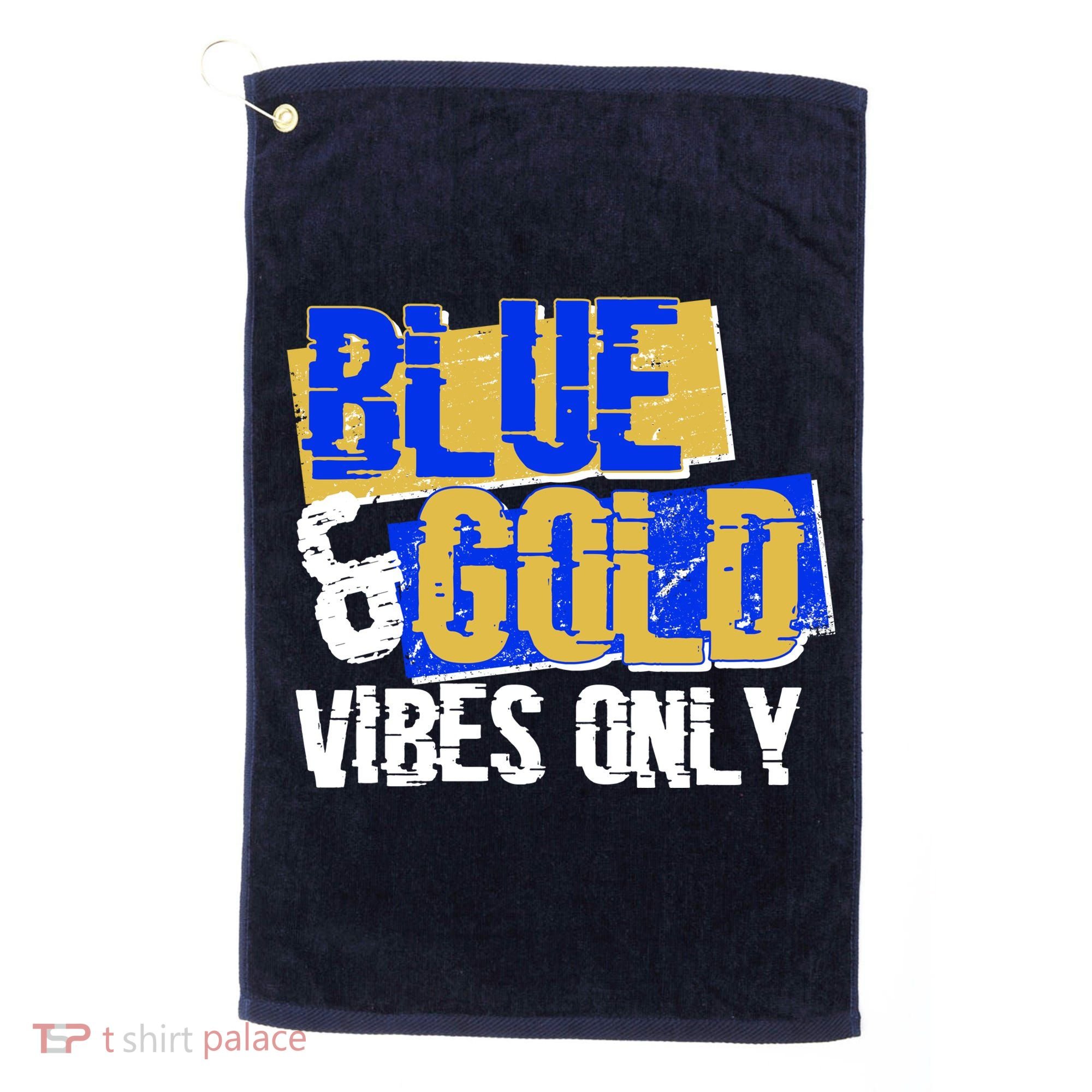 Blue & Gold Vibes Only Golf Towel