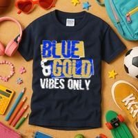 Blue & Gold Vibes Only Kids T-Shirt thumb 3
