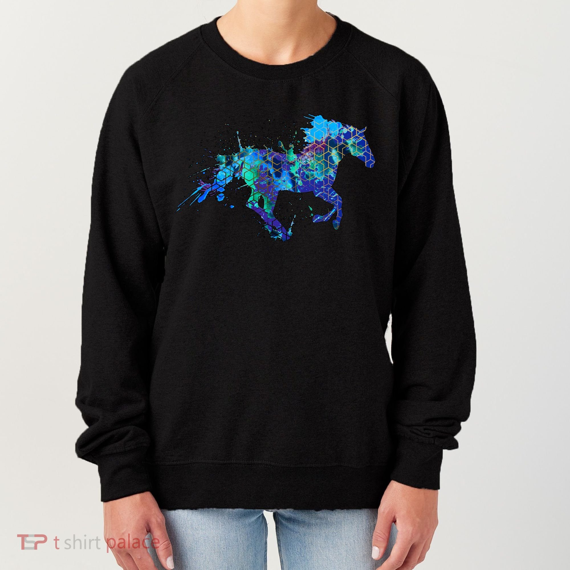 Blue Horse Running Women's Sweatshirt