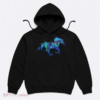 Blue Horse Running Hoodie