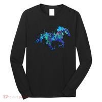 Blue Horse Running Long Sleeve Shirt thumb 0