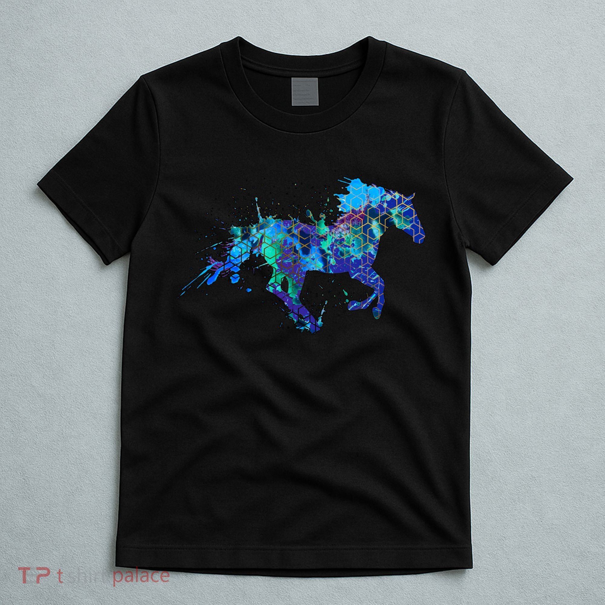 Blue Horse Running T-Shirt