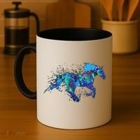 Blue Horse Running Coffee Mug thumb 4