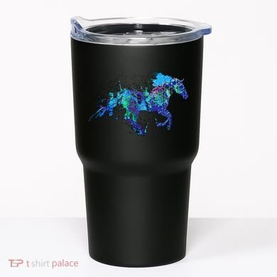 Blue Horse Running Tumbler