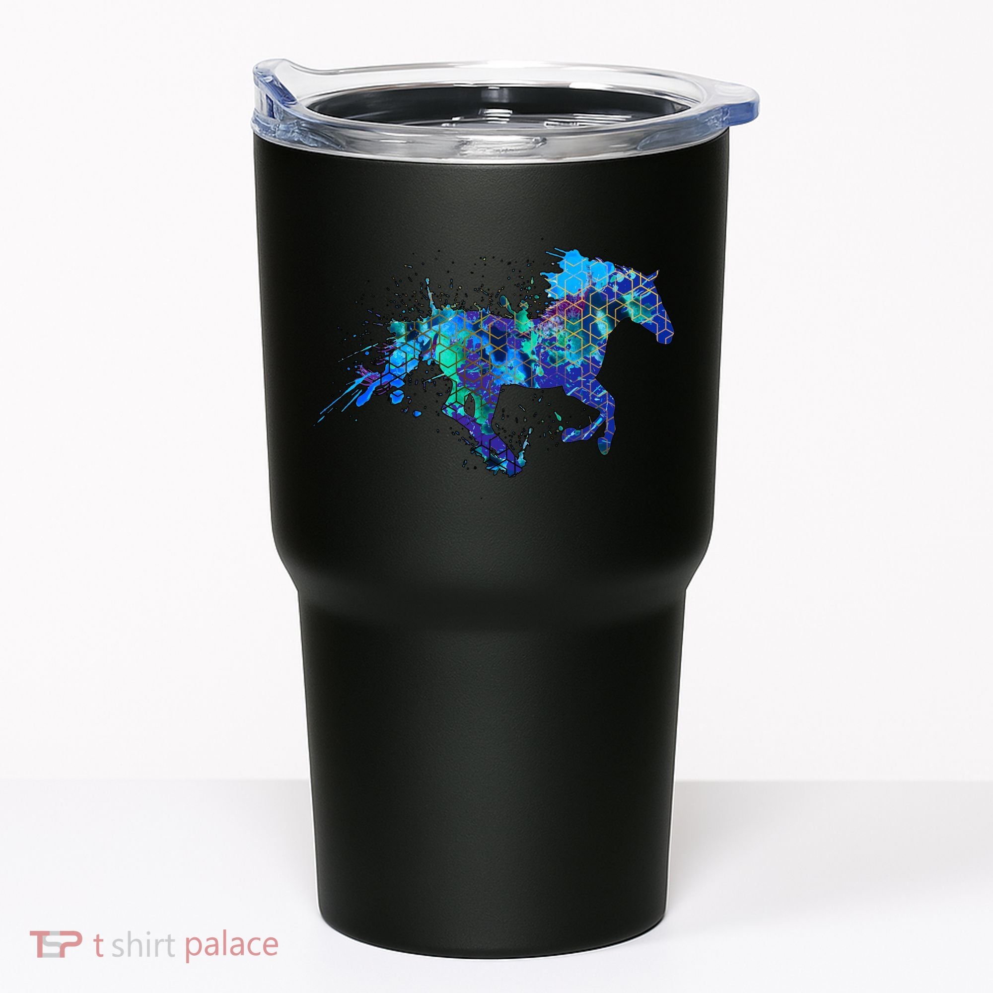 Blue Horse Running Tumbler