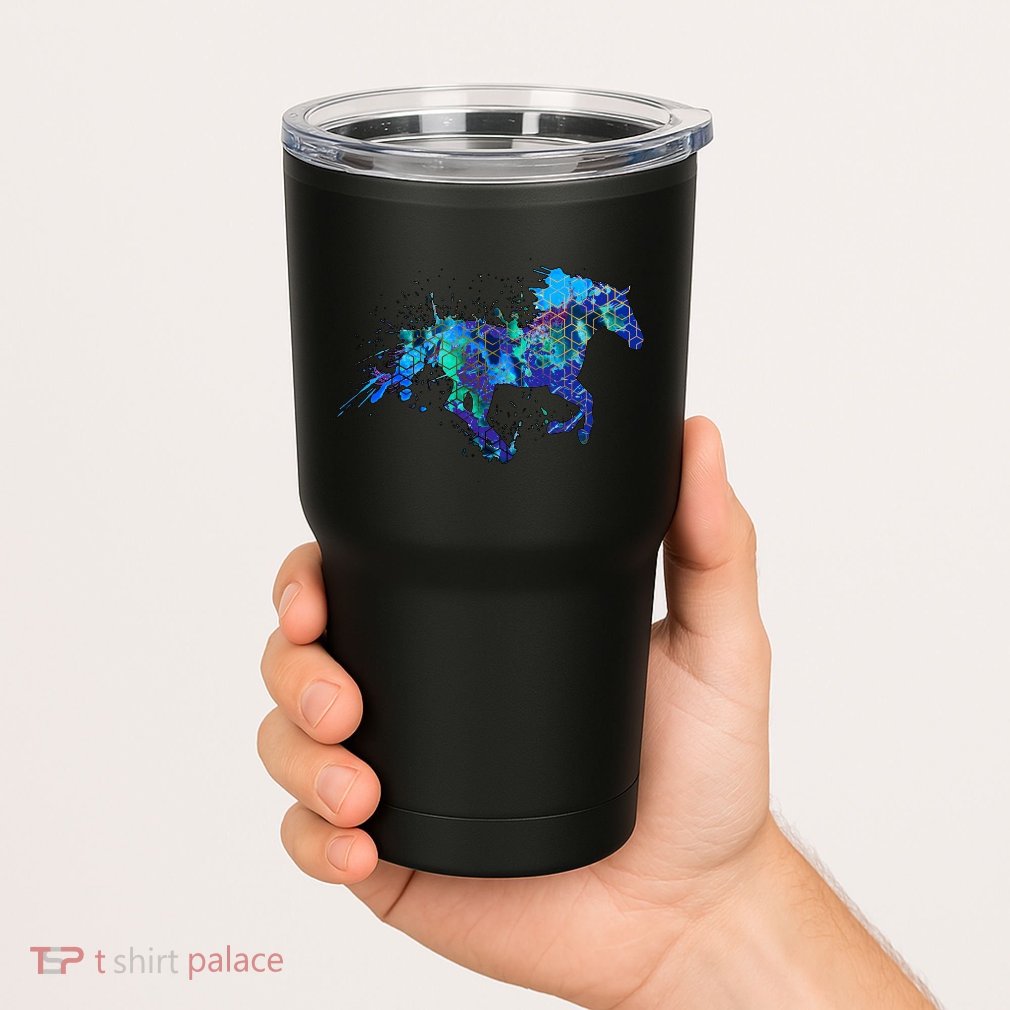 Blue Horse Running Tumbler