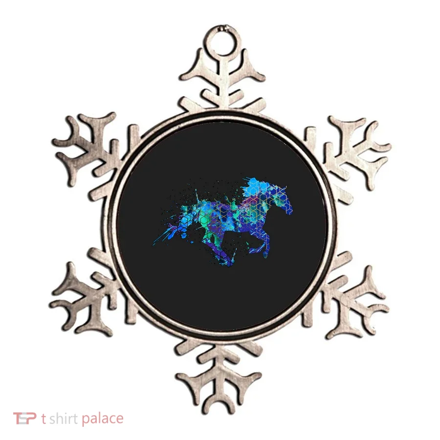 Blue Horse Running Ornament