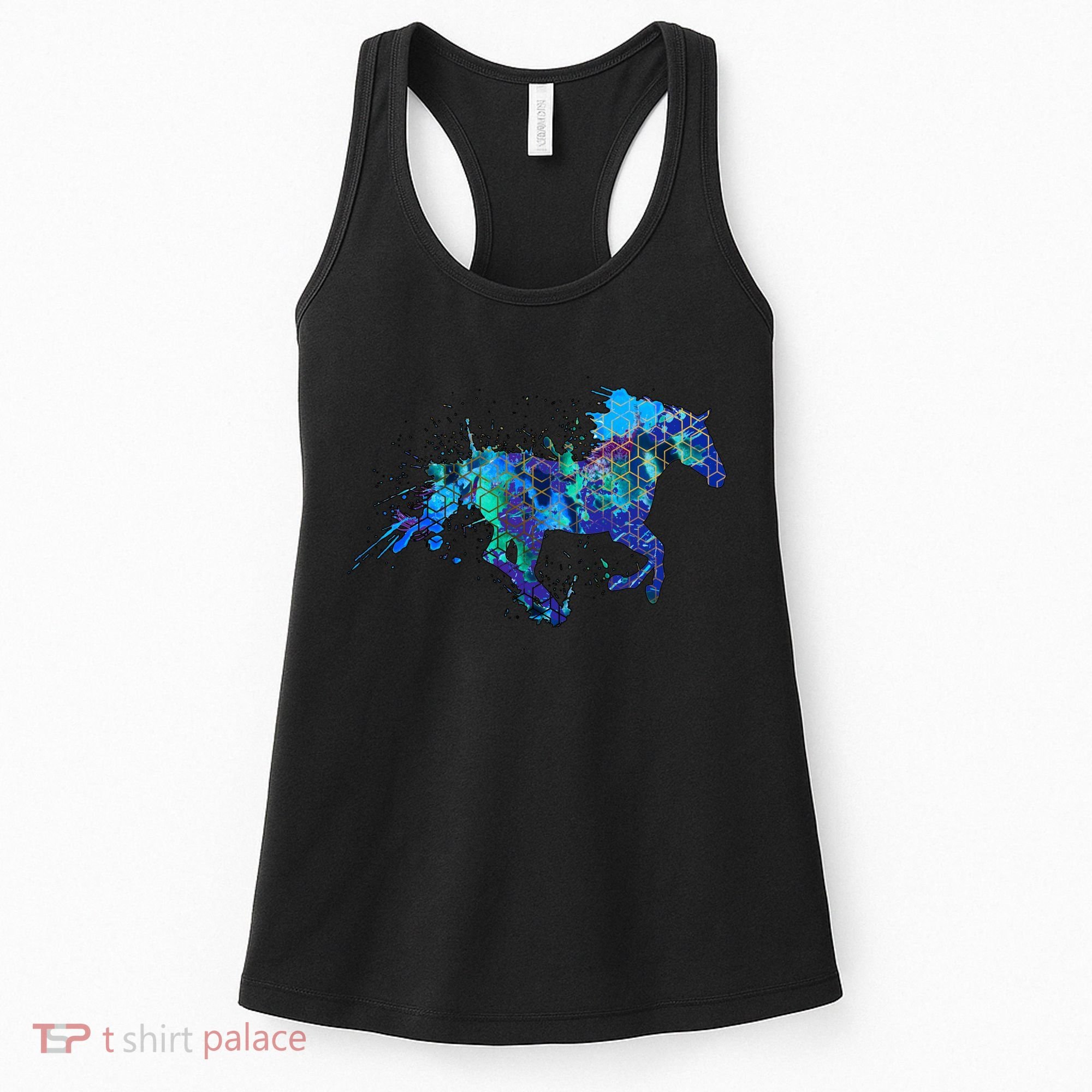 Blue Horse Running Women's Tank Top