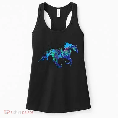 Blue Horse Running Women's Tank Top