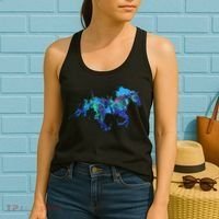 Blue Horse Running Women's Tank Top thumb 2