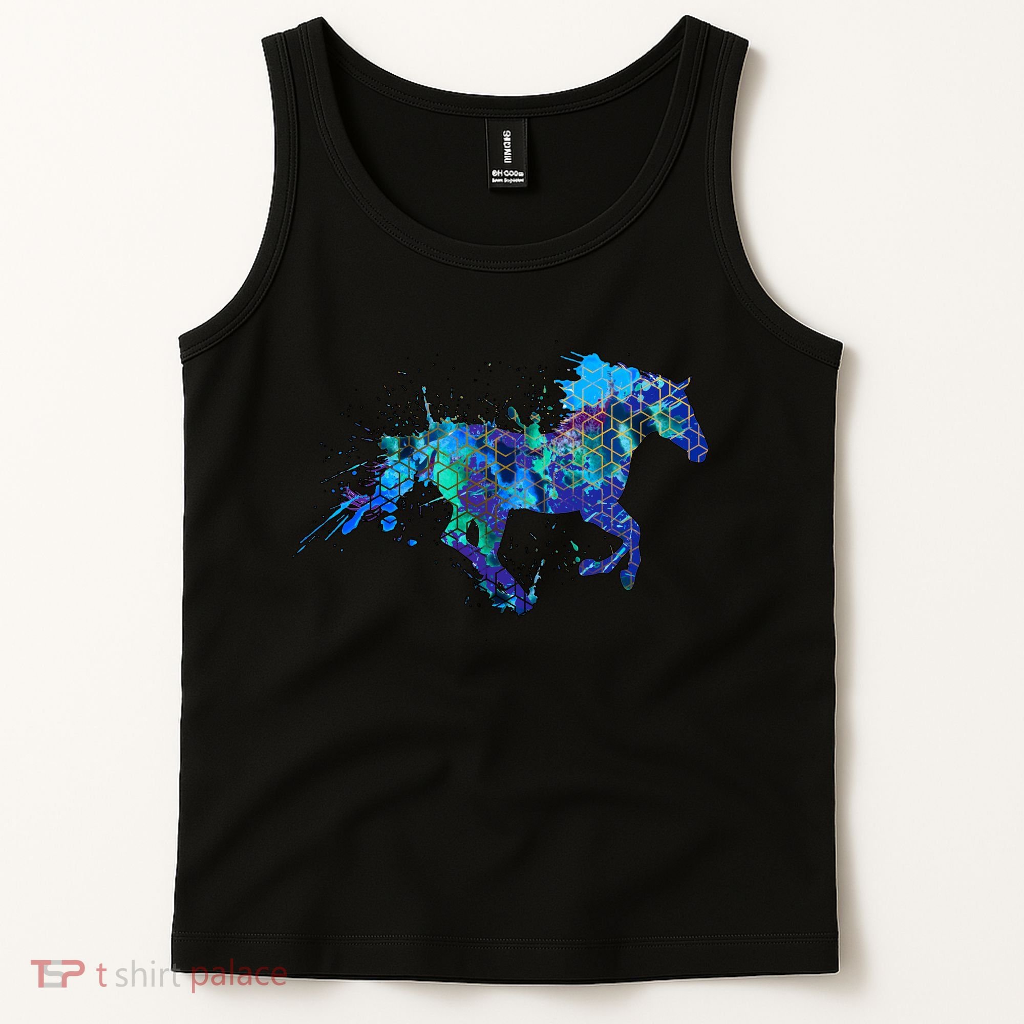 Blue Horse Running Tank Top