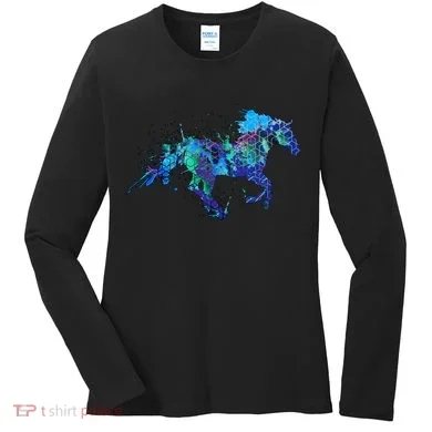 Blue Horse Running Women's Long Sleeve Shirt