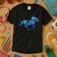 Blue Horse Running Kids T-Shirt thumb 3