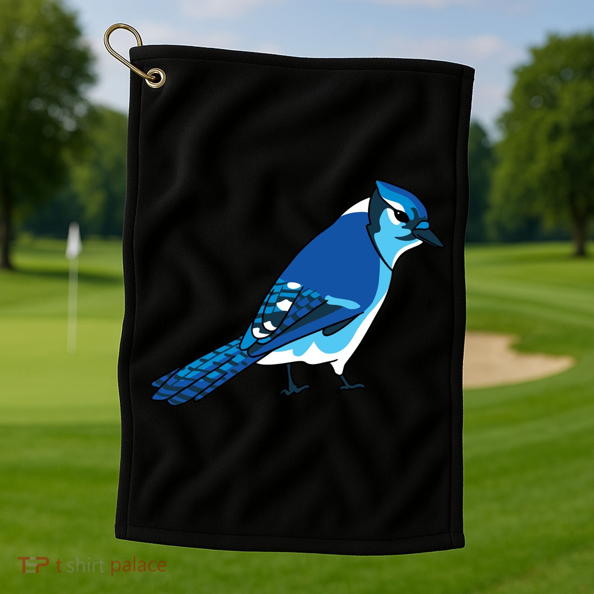 Blue Jay Bird Golf Towel