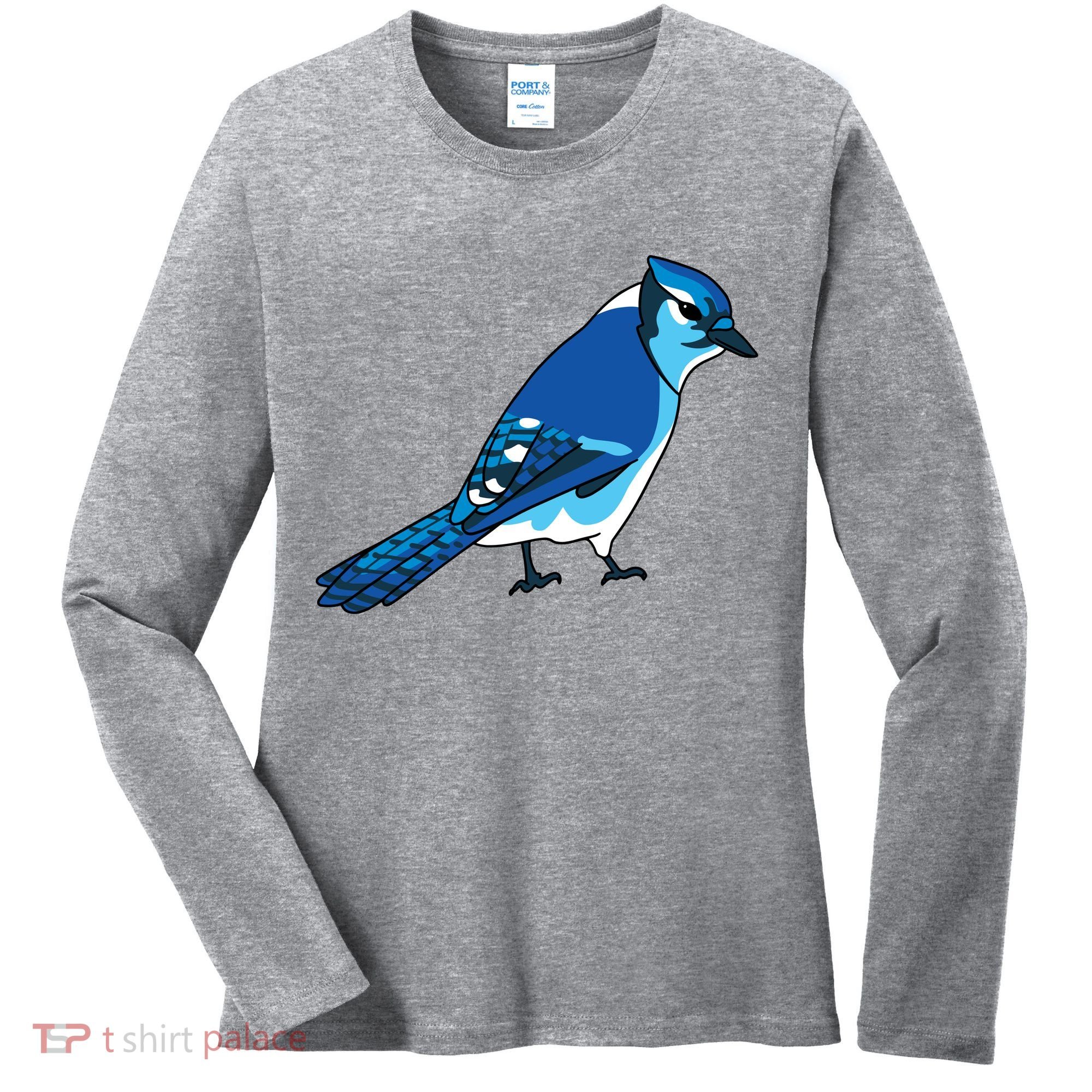 Blue Jay Bird Women's Long Sleeve Shirt