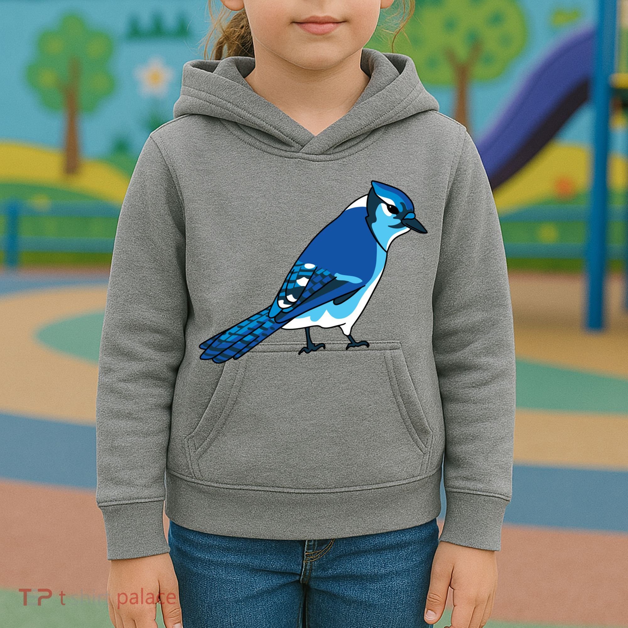 Blue Jay Bird Kids Hoodie