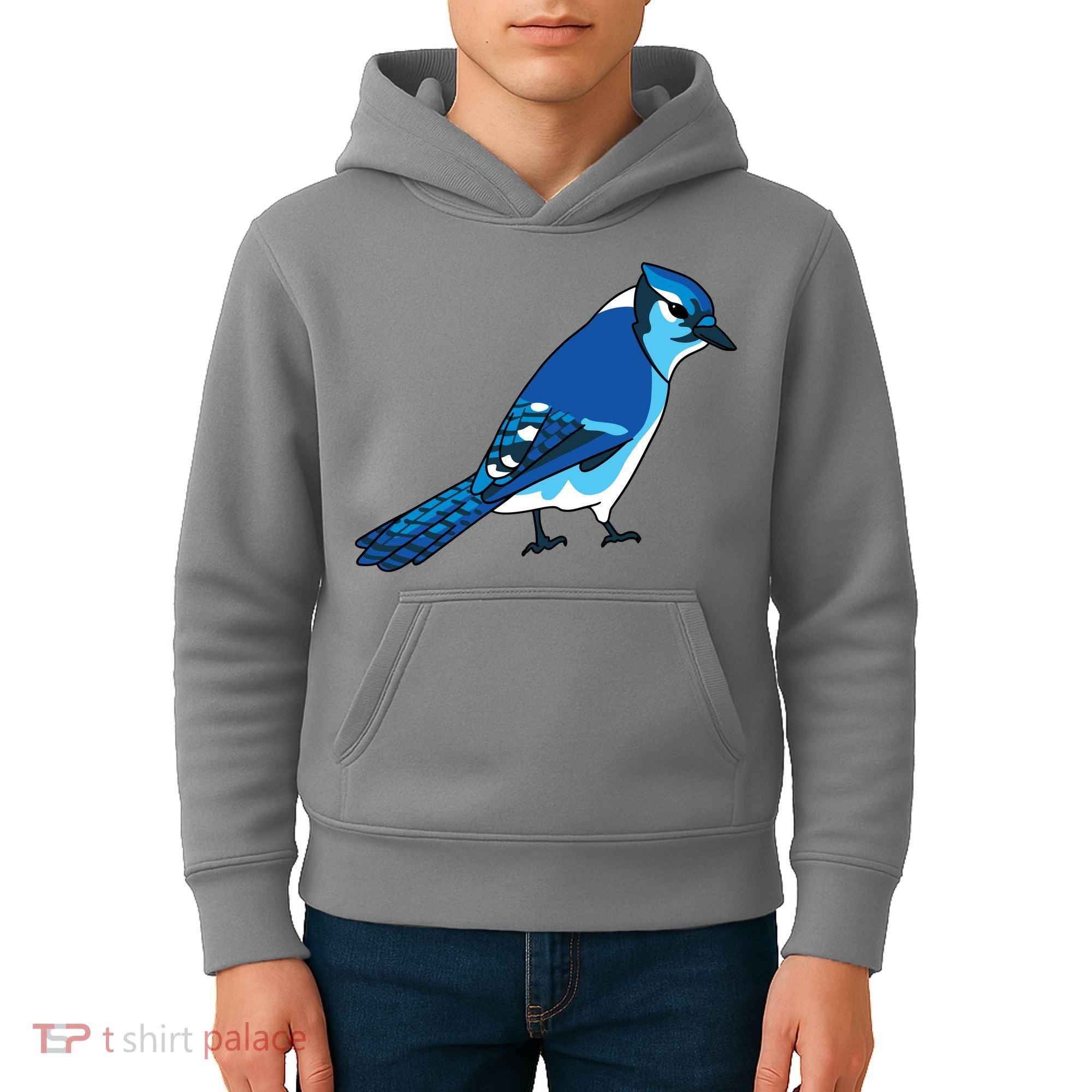 Blue Jay Bird Kids Hoodie