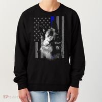 Blue Lives K9 American Thin Line Flag Women's Sweatshirt thumb 0