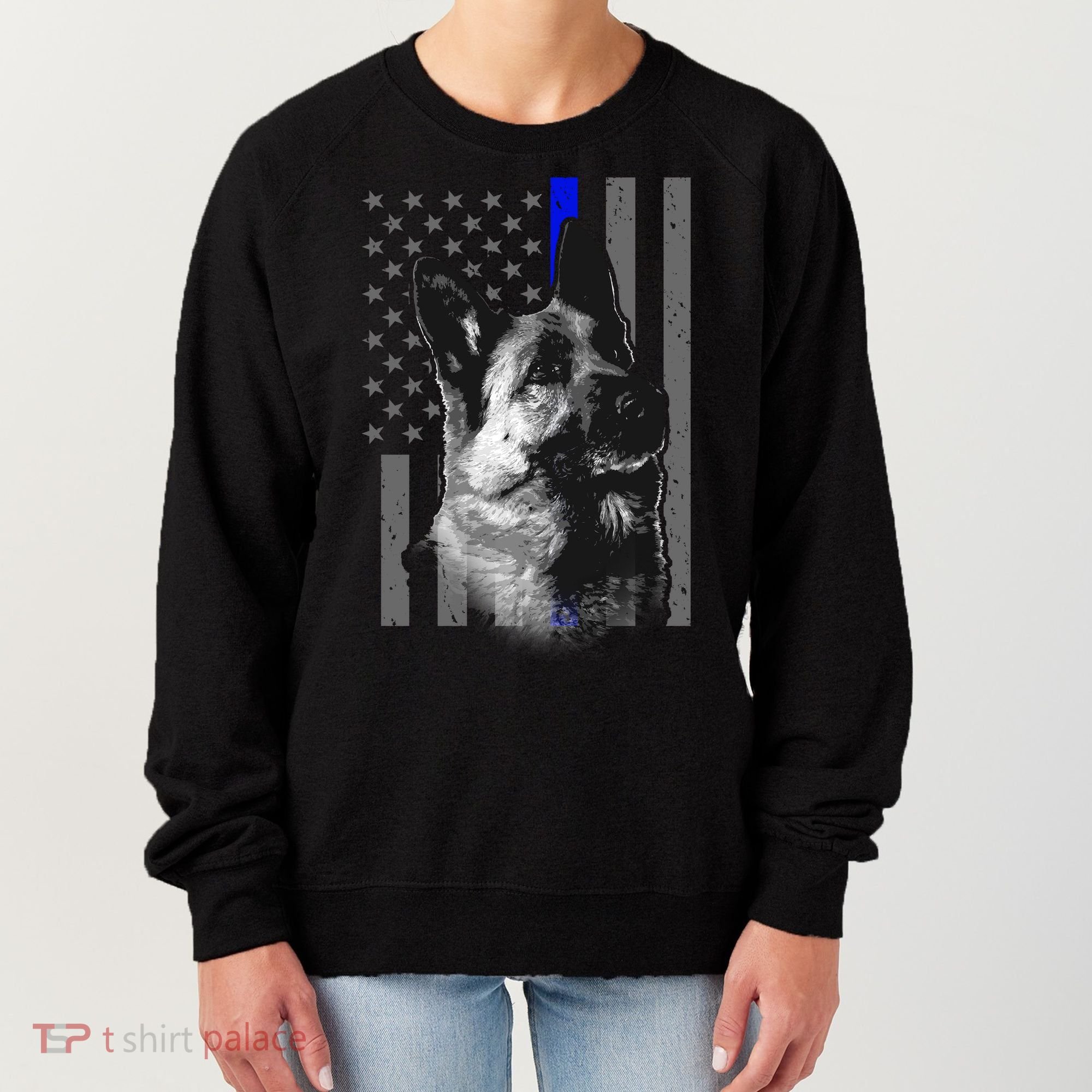 Blue Lives K9 American Thin Line Flag Women's Sweatshirt