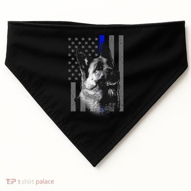 Blue Lives K9 American Thin Line Flag USA-Made Doggie Bandana