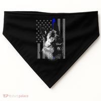 Blue Lives K9 American Thin Line Flag USA-Made Doggie Bandana thumb 0