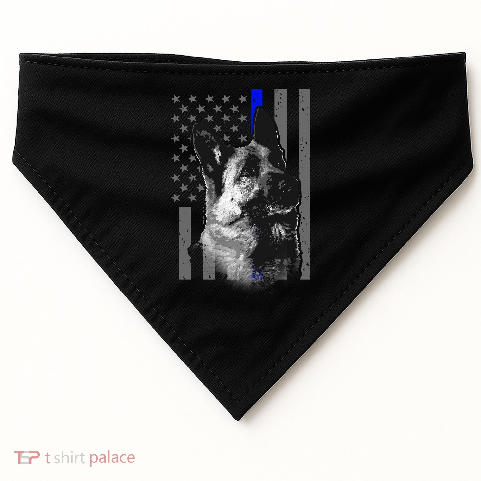 Blue Lives K9 American Thin Line Flag USA-Made Doggie Bandana