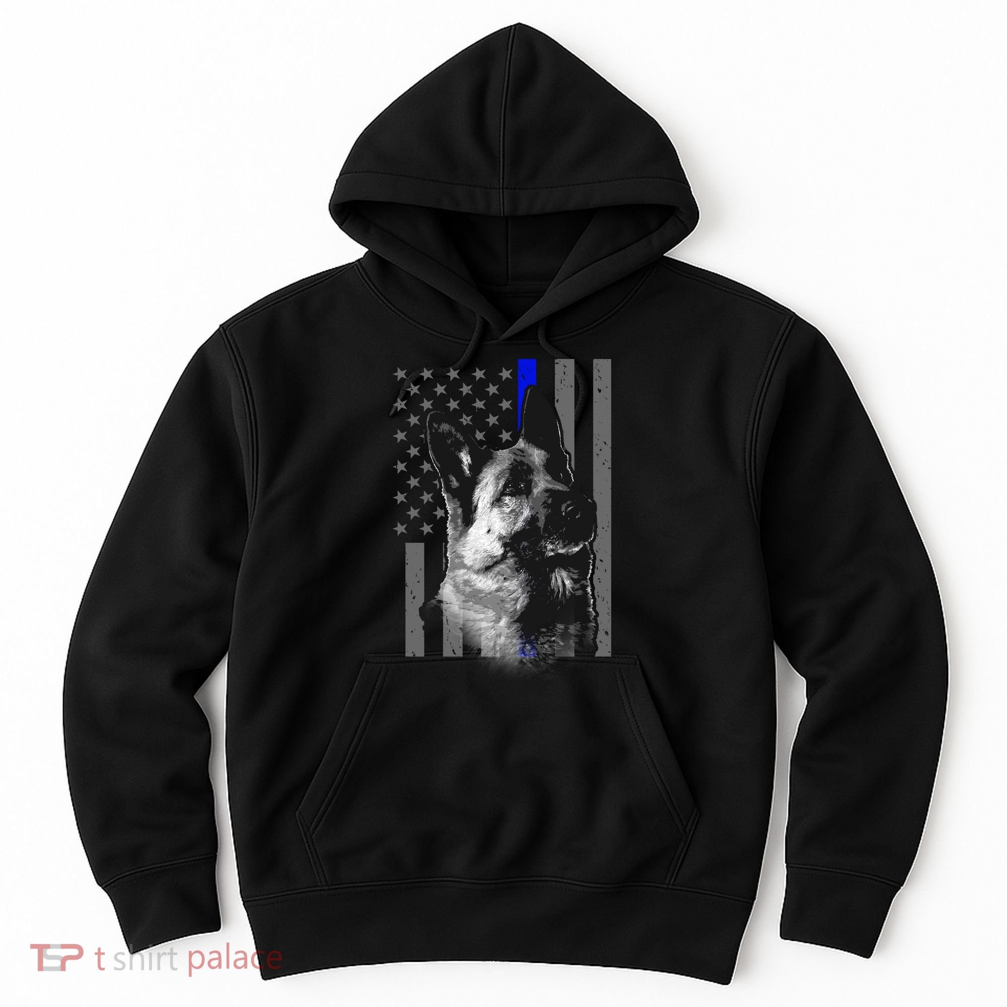 Blue Lives K9 American Thin Line Flag Hoodie