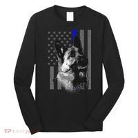 Blue Lives K9 American Thin Line Flag Long Sleeve Shirt thumb 0