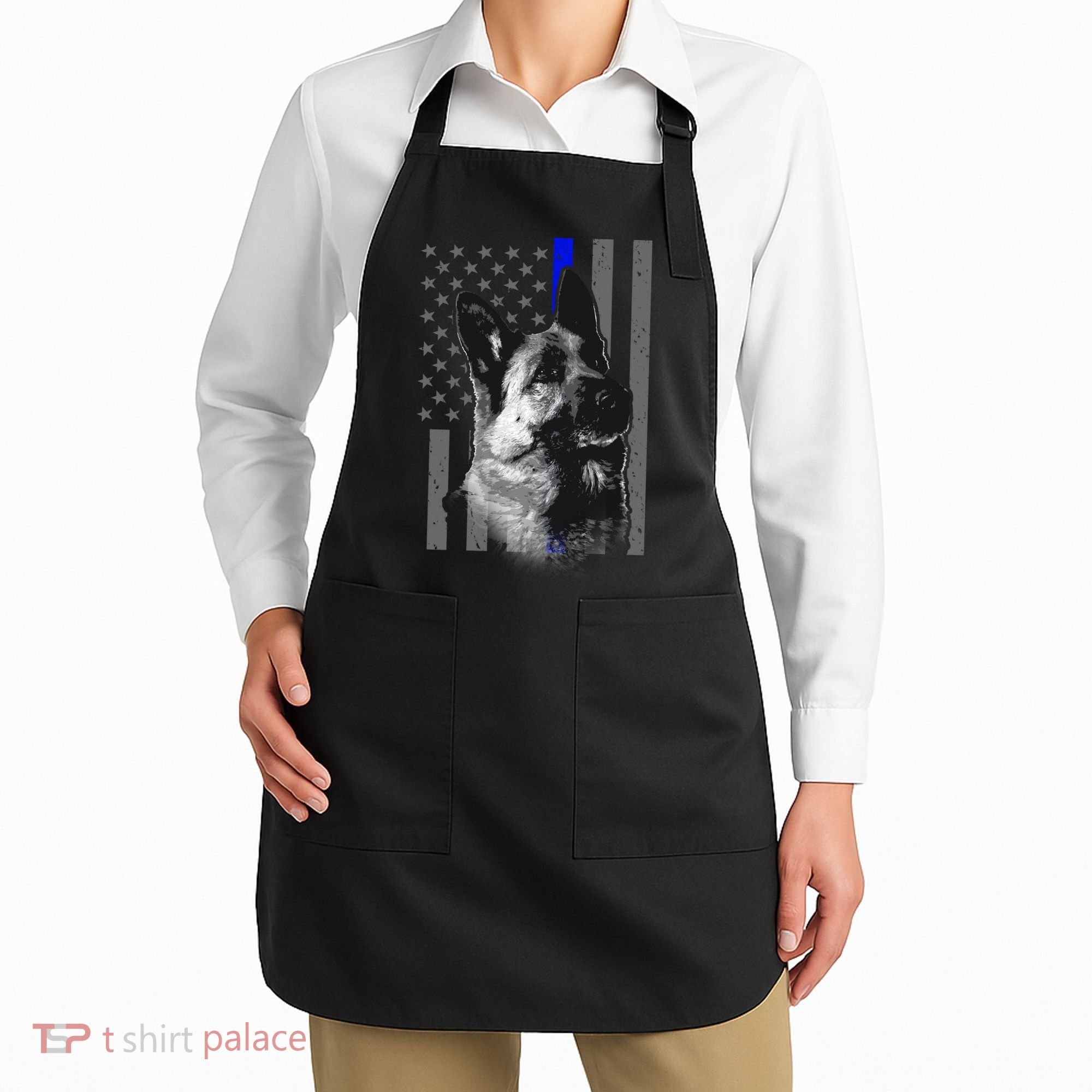 Blue Lives K9 American Thin Line Flag Apron