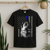 Blue Lives K9 American Thin Line Flag T-Shirt thumb 2