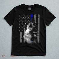 Blue Lives K9 American Thin Line Flag T-Shirt thumb 5