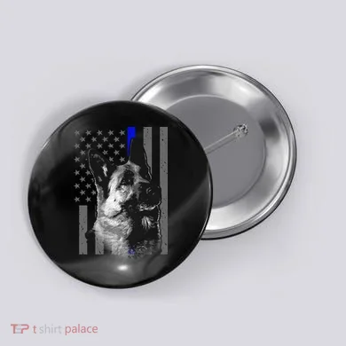 Blue Lives K9 American Thin Line Flag Button