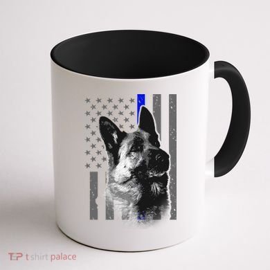 Blue Lives K9 American Thin Line Flag Coffee Mug back