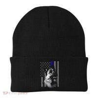 Blue Lives K9 American Thin Line Flag Beanie thumb 0
