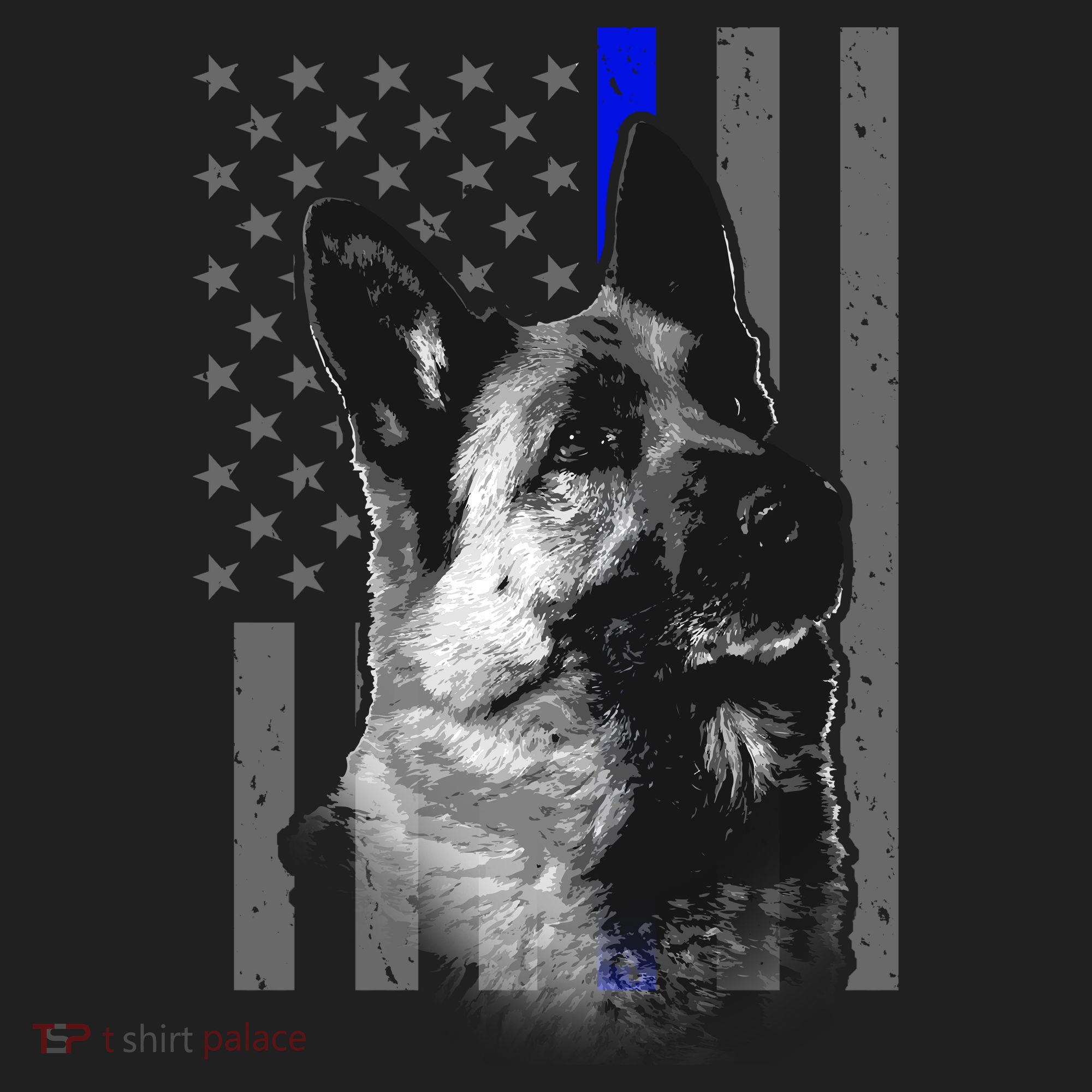 Blue Lives K9 American Thin Line Flag Beanie