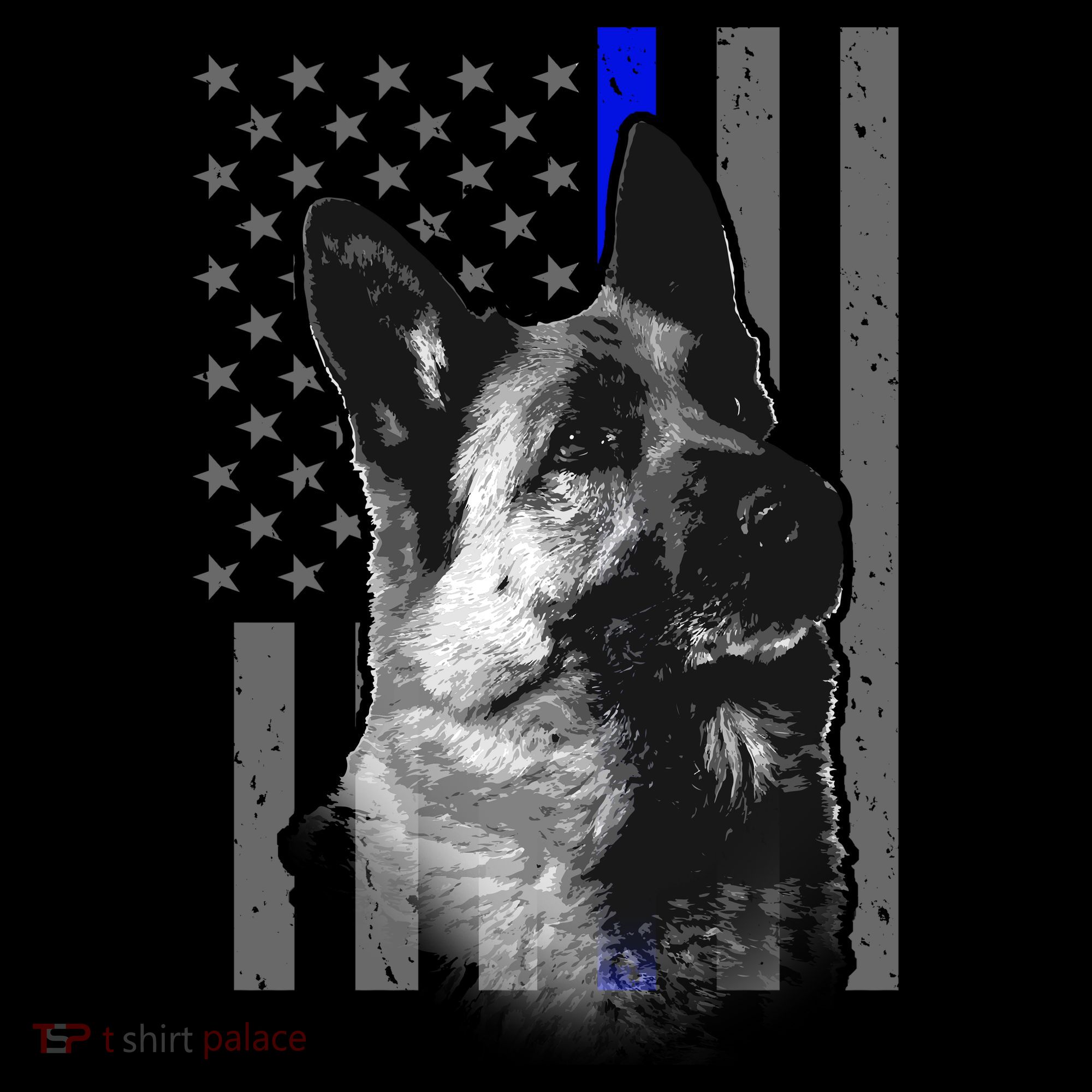 Blue Lives K9 American Thin Line Flag Women's Hoodie