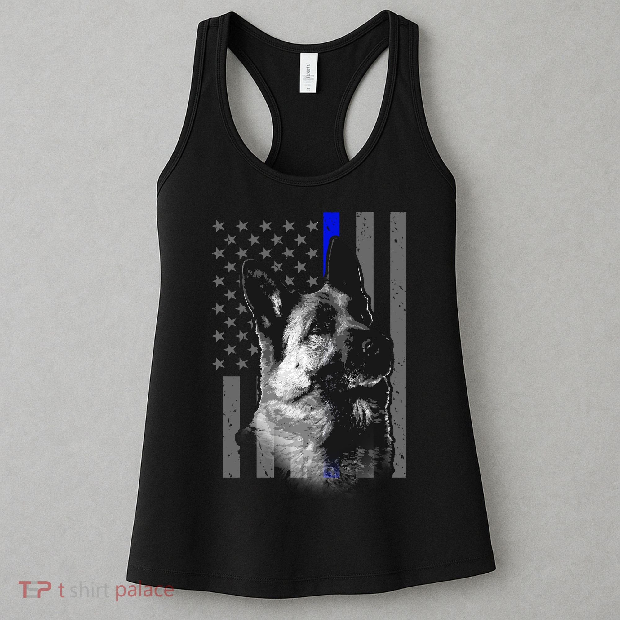Blue Lives K9 American Thin Line Flag Women's Tank Top