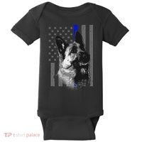 Blue Lives K9 American Thin Line Flag Baby Bodysuit thumb 0