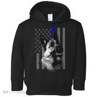 Blue Lives K9 American Thin Line Flag Toddler Hoodie thumb 0