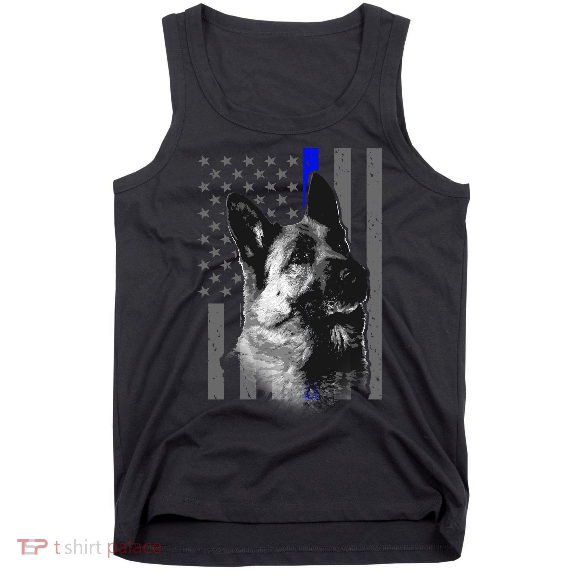 Blue Lives K9 American Thin Line Flag Tank Top