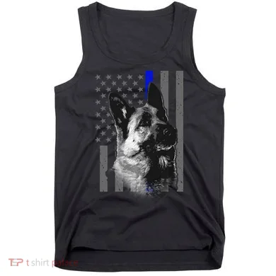 Blue Lives K9 American Thin Line Flag Tank Top