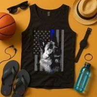 Blue Lives K9 American Thin Line Flag Tank Top thumb 4