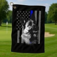 Blue Lives K9 American Thin Line Flag Golf Towel thumb 1